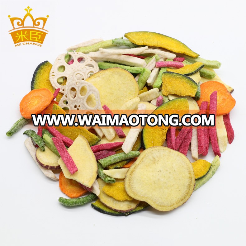 vacuum fried mixed vegetable chips as healthy snacks